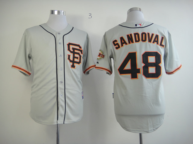 Men San Francisco Giants 48 Sandoval Grey MLB Jerseys